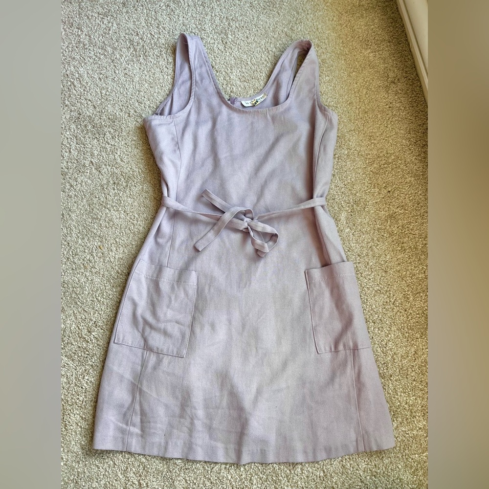 Lilac Le Chateau Pinafore Tie Dress with Pockets